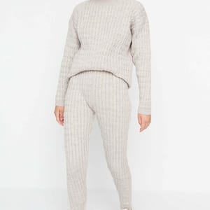 2_org_zoom Braided Knitwear Bottom Top Set - Co-ord Sets 36
