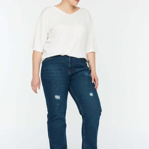 Plus Size High Waist Jeans Blue - Plus Size Pants & Leggings 32