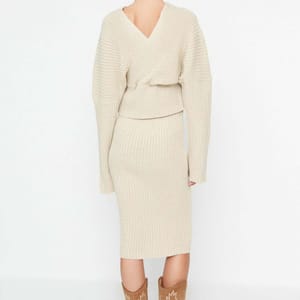 Double Breasted Knitwear Bottom-Top Set - Co-ord Sets 38