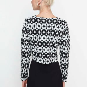 Printed Tie Detail Crop Cardigan - Cardigans 38
