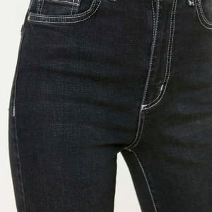 Flared Hem High Waist Jeans - Wide Leg Jeans 66