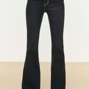 Flared Hem High Waist Jeans - Wide Leg Jeans 67
