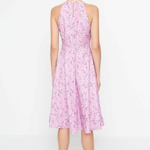 Printed Sleeveless Fit & Flare Midi Dress - Midi Dresses 19