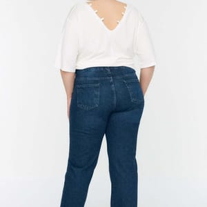 Plus Size High Waist Jeans Blue - Plus Size Pants & Leggings 35