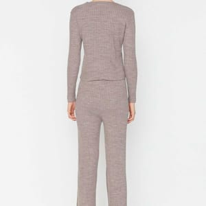 Zip Detail Ribbed Top & Pants Set - Co-ord Sets 39