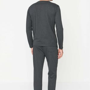 Printed Regular Fit Knitted Pajamas Set Trendyol - Men's Co-ord Sets 29