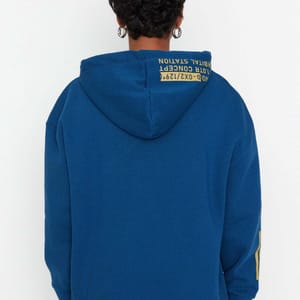 Graphic Knitted Oversized Fleece Women's Hoodie - Hoodies 29