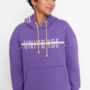 Graphic Knitted Oversized Fleece Women's Hoodie - Hoodies 46