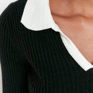 Turtle Neck Top And Pant Color Block Women's Knitwear Co-Ord Set - Co-ord Sets 43