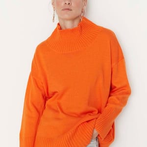 Stand Up Collar Knitwear Sweater