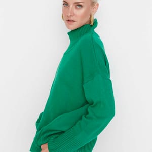 Stand Up Collar Knitwear Sweater Trendyol - Women's Sweaters 17