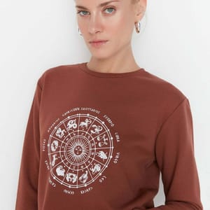 Printed Basic Thin Knitted Sweatshirt - Sweatshirts 45