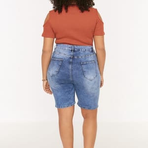 Plus Size High Waist Denim Shorts - Plus Size Shorts 29