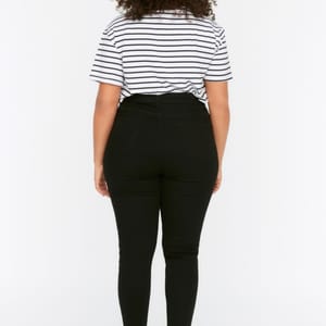 Black Plus Size High Waist Skinny Women's Jeans. - Plus Size Pants & Leggings 14