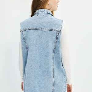 Sleeveless Pocket Detail Denim Women's Jacket - Denim Jackets 17