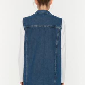 Sleeveless Pocket Detail Denim Women's Jacket Sleeveless Pocket Detail Denim Women's Jacket - Denim Jackets 29