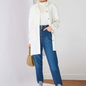 Double Button High Waist Mom Women's Jeans