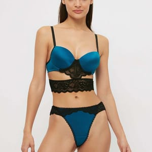 Plunge Knitted Bra & Brief Set