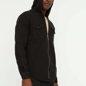 Zip Detail Hooded Relaxed Jacket - Casual Jackets 24