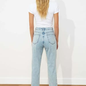 Blue Faded Ripped High Waist Women's Jeans Blue Faded Ripped High Waist Women's Jeans - Straight Jeans 29