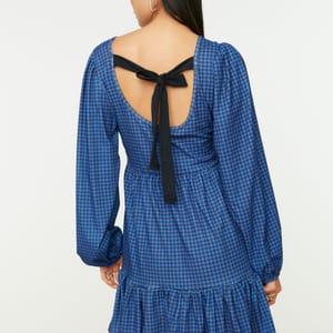Checked Tiered Hem Dress - Mini Dresses 1
