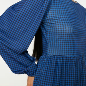 Checked Tiered Hem Dress - Mini Dresses 2