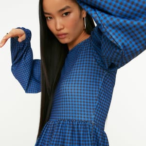 Checked Tiered Hem Dress - Mini Dresses 4