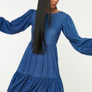 Checked Tiered Hem Dress - Mini Dresses 9