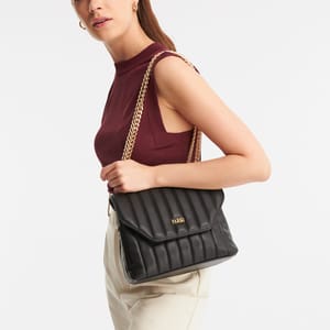 Parigi Black Flap Women's Shoulder Bag - Shoulder Bags 5