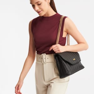 Parigi Black Flap Women's Shoulder Bag - Shoulder Bags 6