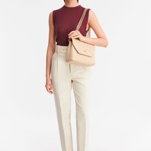 Parigi Pale Brown Flap Women's Shoulder Bag Parigi - Women's Shoulder Bags 5
