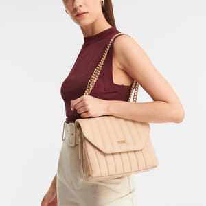 Parigi Pale Brown Flap Women's Shoulder Bag Parigi - Women's Shoulder Bags 6