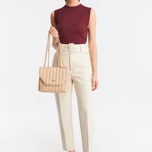 Parigi Pale Brown Flap Women's Shoulder Bag Parigi - Women's Shoulder Bags 7