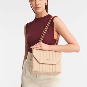 Parigi Pale Brown Flap Women's Shoulder Bag Parigi - Women's Shoulder Bags 8