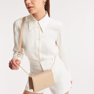 Parigi Beige Women's Flap Crossbody Bag - Crossbody Bags 5