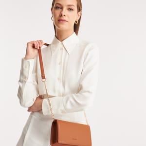 Parigi Tobacco Brown Flap Women's Crossbody Bag - Crossbody Bags 7