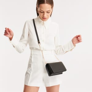 Parigi Black Women's Flap Crossbody Bag - Crossbody Bags 5