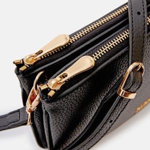 Parigi Black Double Zipper Women's Shoulder Bag Parigi Black Double Zipper Women's Shoulder Bag - Shoulder Bags 2