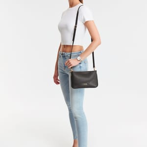 Parigi Black Double Zipper Women's Shoulder Bag Parigi Black Double Zipper Women's Shoulder Bag - Shoulder Bags 4