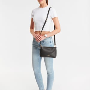 Parigi Black Double Zipper Women's Shoulder Bag Parigi Black Double Zipper Women's Shoulder Bag - Shoulder Bags 5