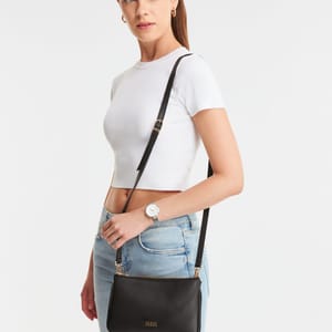 Parigi Black Double Zipper Women's Shoulder Bag Parigi Black Double Zipper Women's Shoulder Bag - Shoulder Bags 6