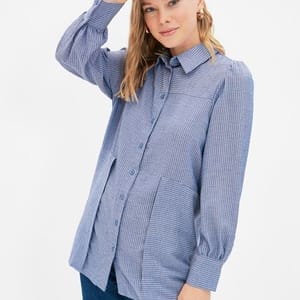 Striped Pocket Detail Tunic Trendyol - Women's Shirts & Blouses 2