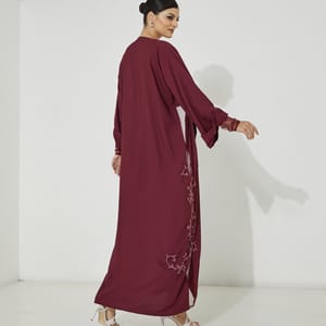 Red Net Abaya With Embroidery Design | Elegant & Stylish Abayas - Abayas 2