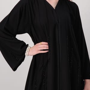 French Black Abaya Rosette Abaya - Women's Abayas 2