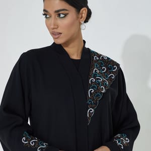 E480 Abaya Rosette Abaya - Women's Abayas 2