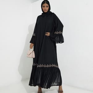 Black ZR Abaya Rosette Abaya - Women's Abayas 2