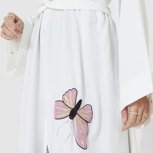 PB White Butterfly Abaya Rosette Abaya - Women's Abayas 3