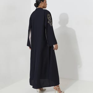 Navy Royal Abaya Rosette Abaya - Women's Abayas 1