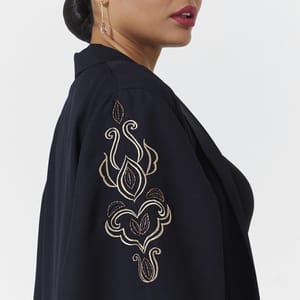 Navy Royal Abaya Rosette Abaya - Women's Abayas 2