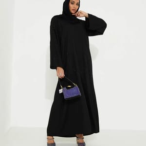 69 Abaya Black Abaya Rosette Abaya - Women's Abayas 3